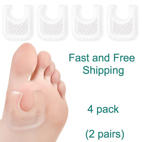 Reusable Gel Callus Pads for Feet, U-Shaped Callus Cushions, Set of 4