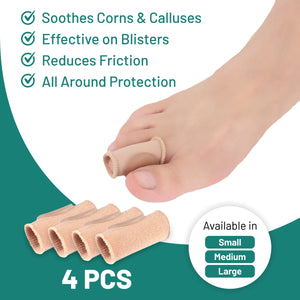 Gel Lined Corn Protector Toe Tubes - 4 Pack