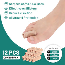 Load image into Gallery viewer, Gel Lined Corn Protector Toe Tubes - 4 Pack
