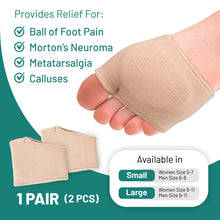 Load image into Gallery viewer, Fabric Metatarsal Sleeve With Cushion : Ball of Foot Slip On Cushions - 1 Pair